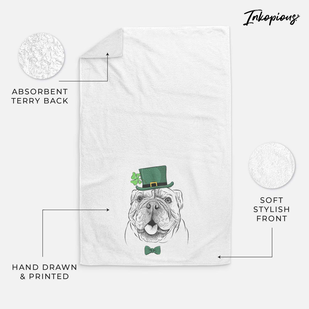 Louie the English Bulldog Decorative Hand Towel