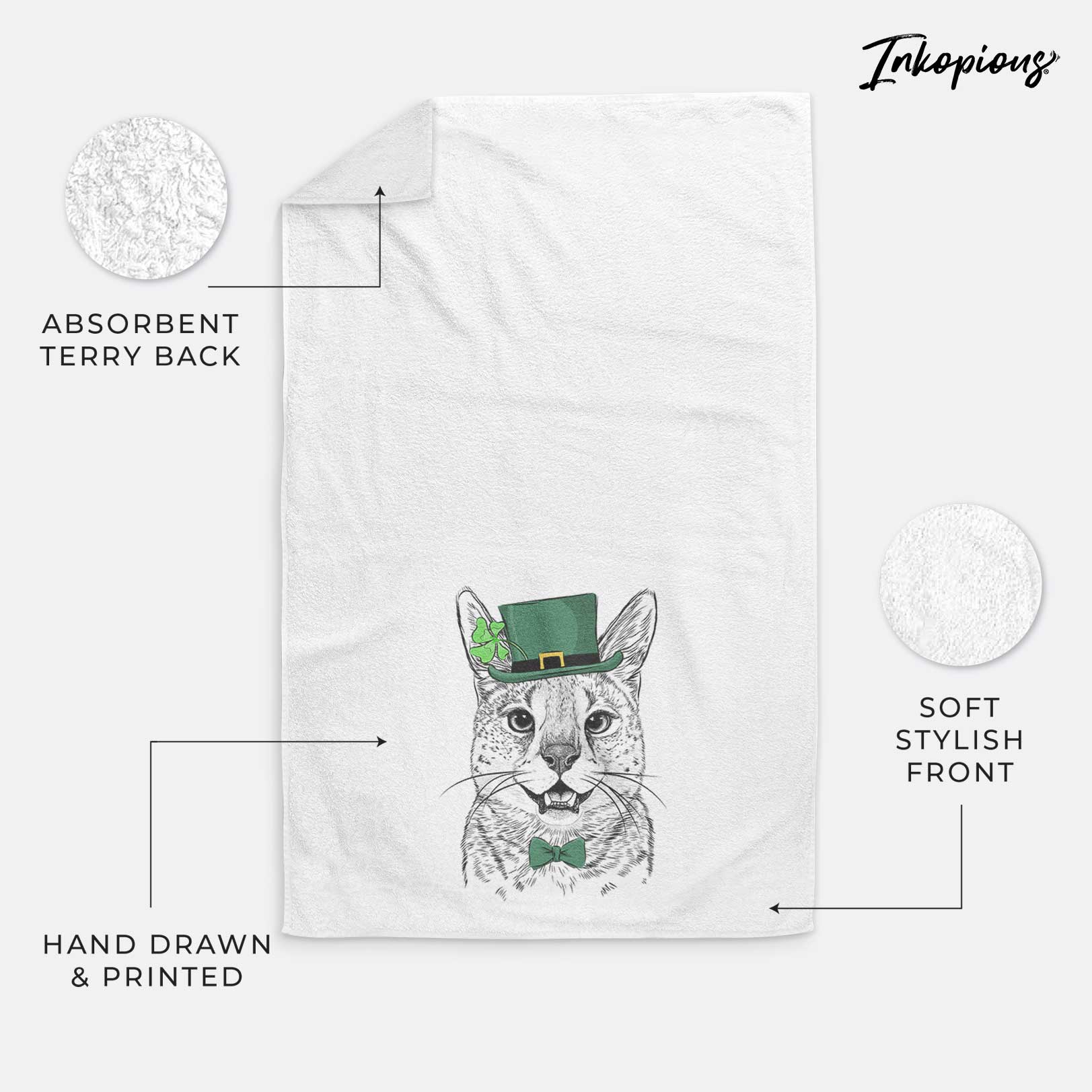 Lucky the Serval Cat Decorative Hand Towel