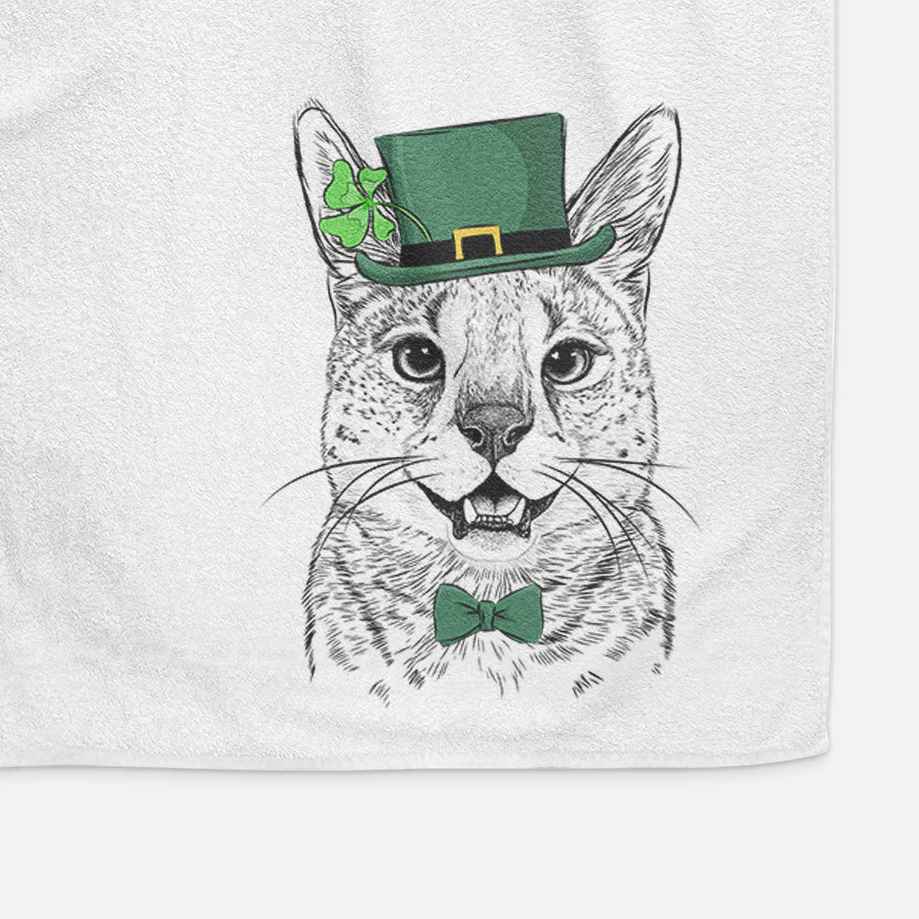 Lucky the Serval Cat Decorative Hand Towel