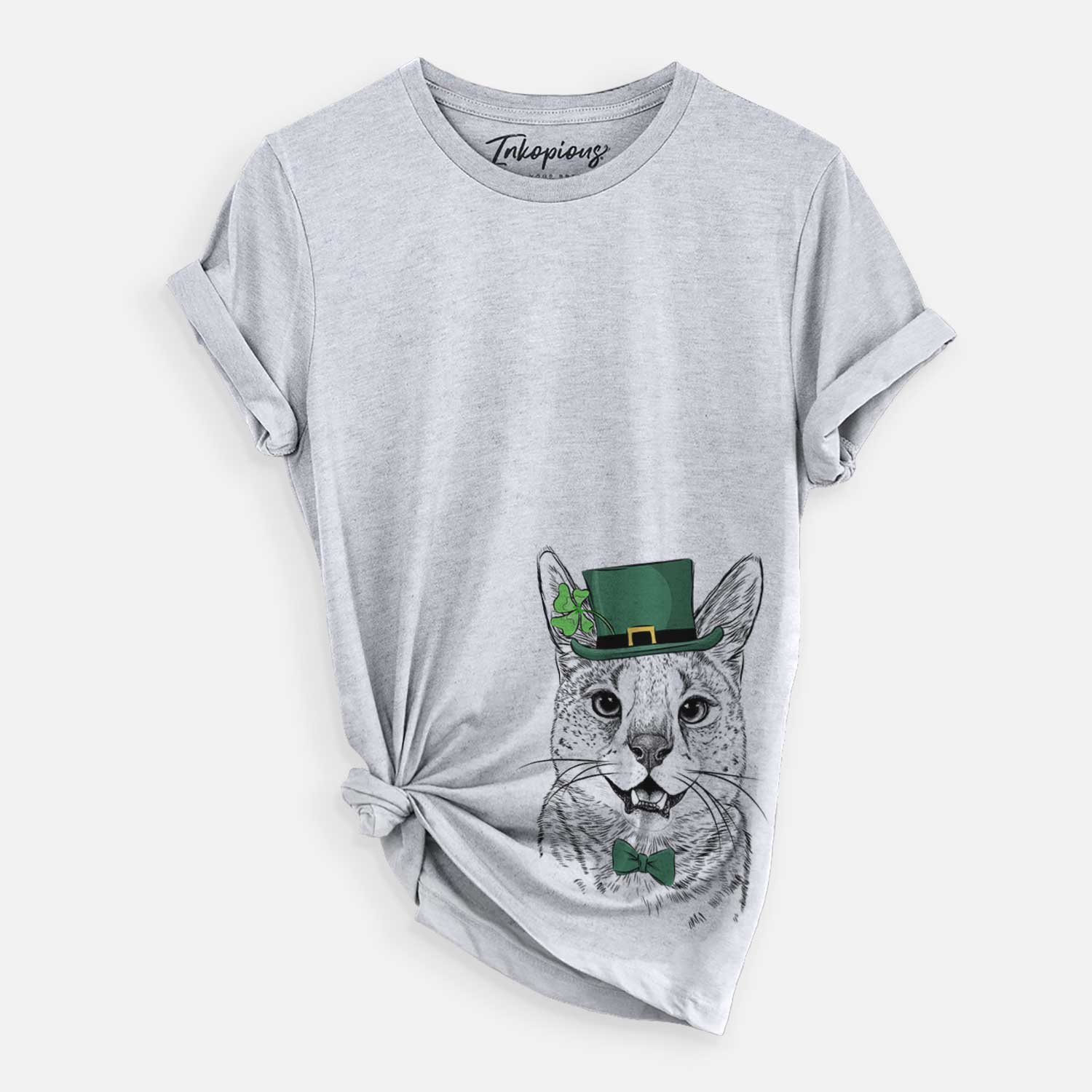 St. Patrick's Lucky the Serval Cat - Unisex Crewneck