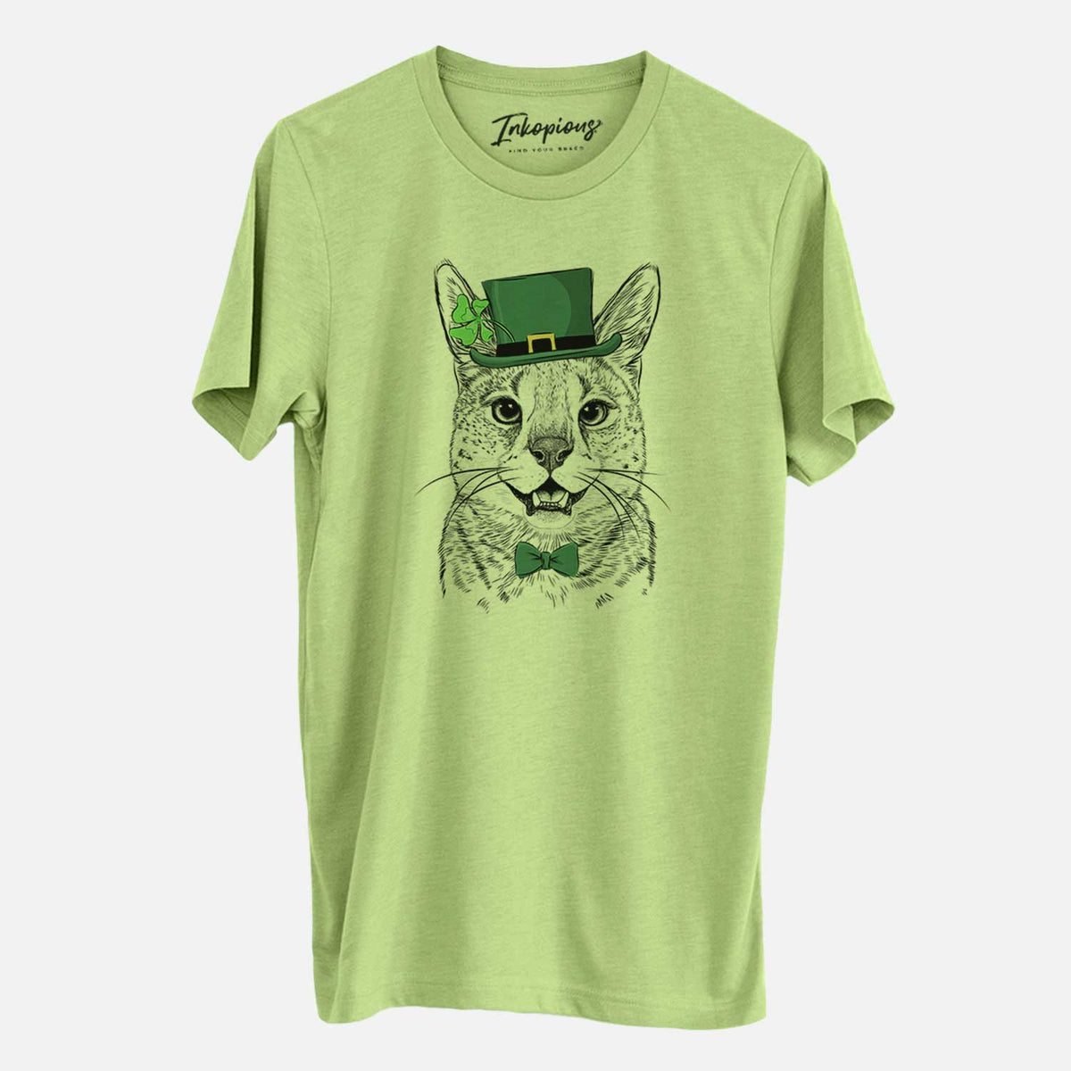 St. Patrick&#39;s Lucky the Serval Cat - Unisex Crewneck