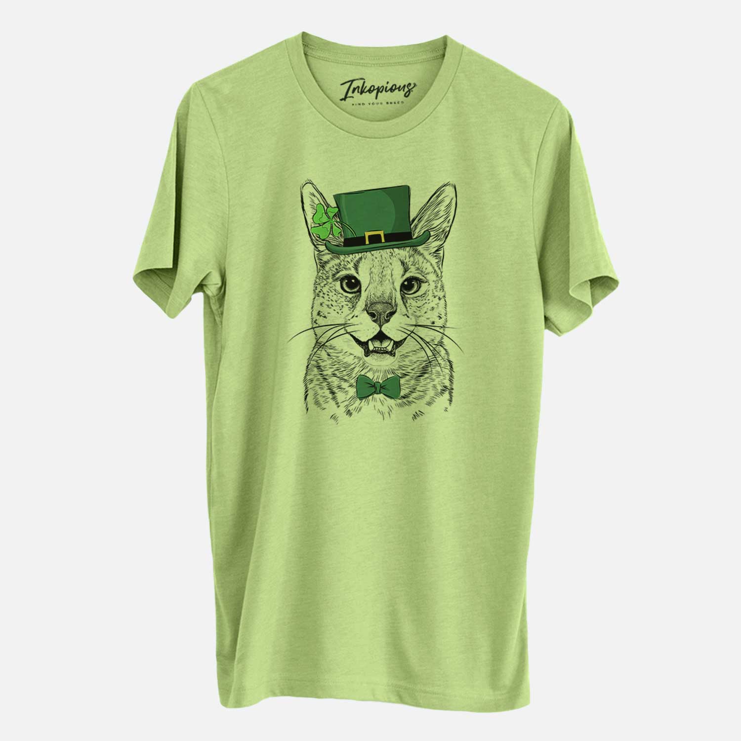 St. Patrick's Lucky the Serval Cat - Unisex Crewneck