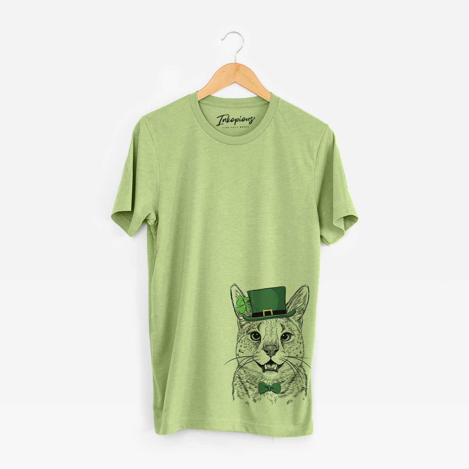 St. Patrick's Lucky the Serval Cat - Unisex Crewneck