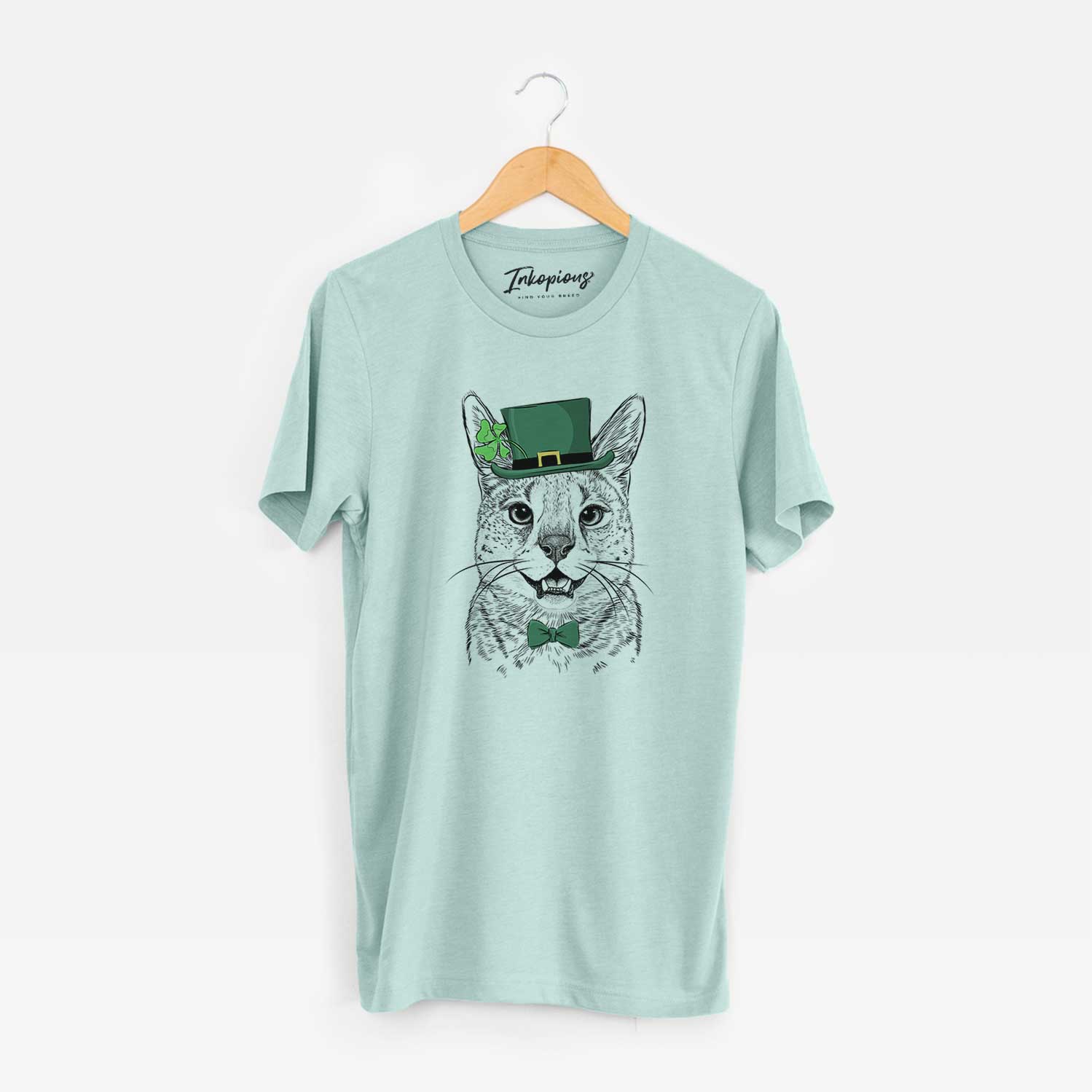 St. Patrick's Lucky the Serval Cat - Unisex Crewneck