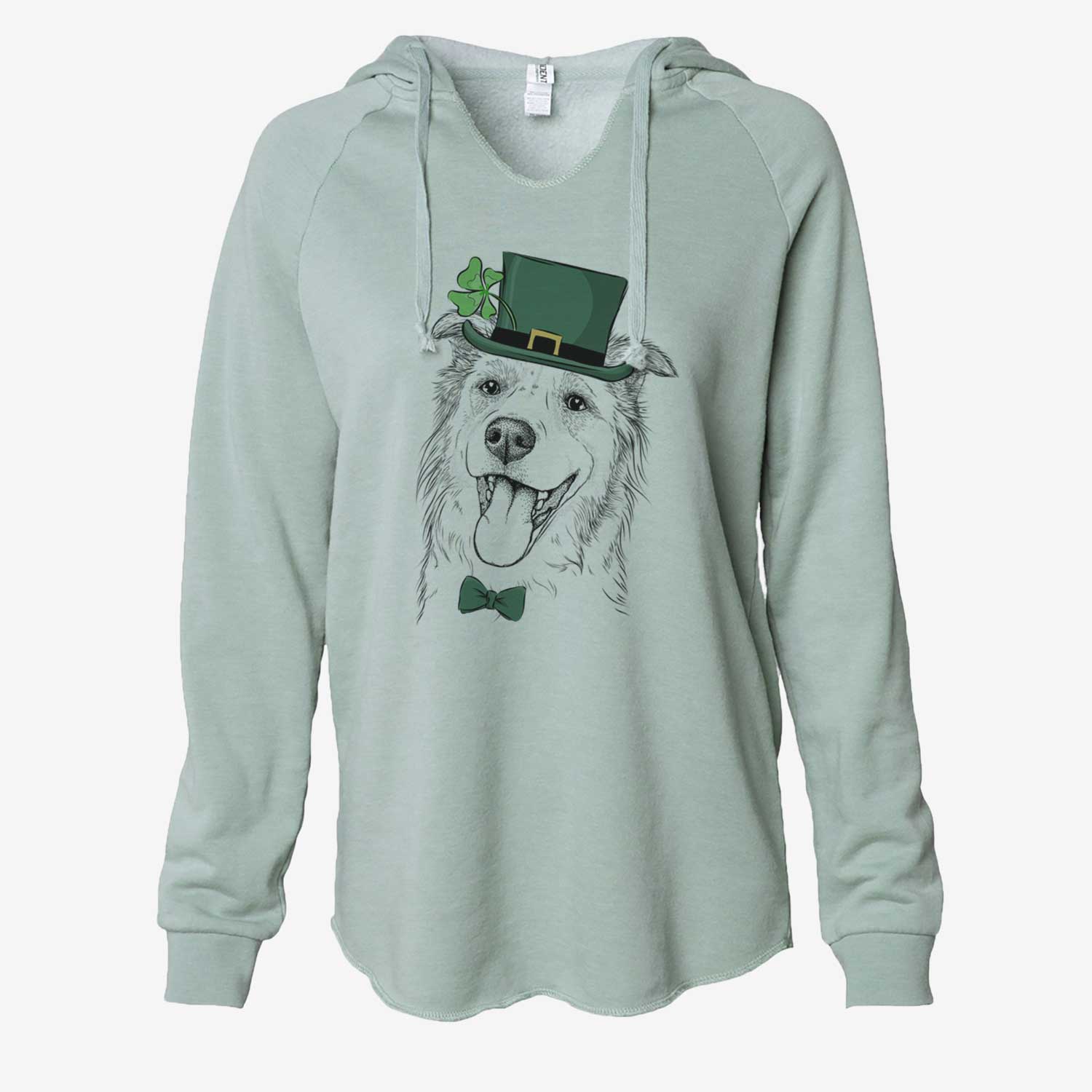 St. Patrick's Macaroni the Border Collie - Cali Wave Hooded Sweatshirt