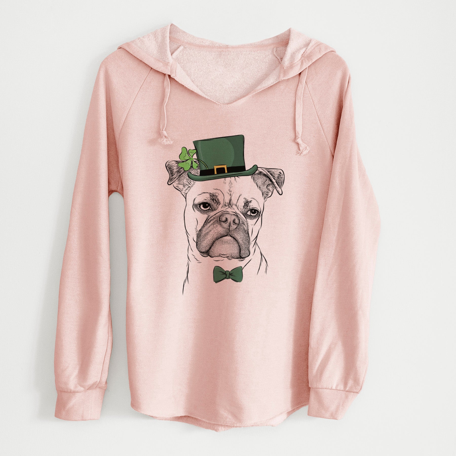 St. Patrick's Mack the Bugg (Boston Terrier/Pug) - Cali Wave Hooded Sweatshirt