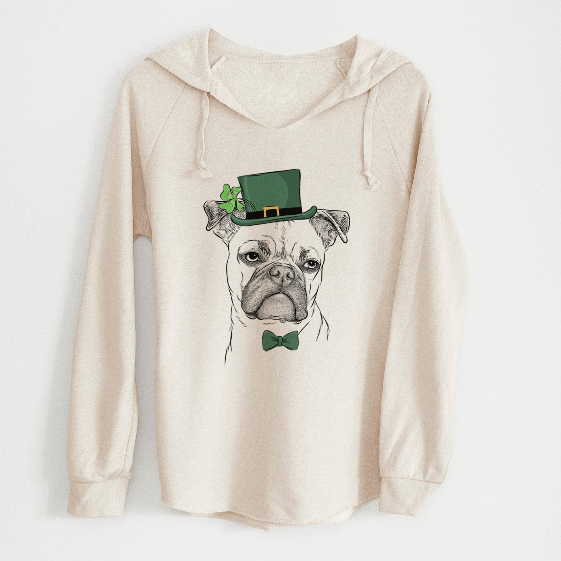 St. Patrick's Mack the Bugg (Boston Terrier/Pug) - Cali Wave Hooded Sweatshirt