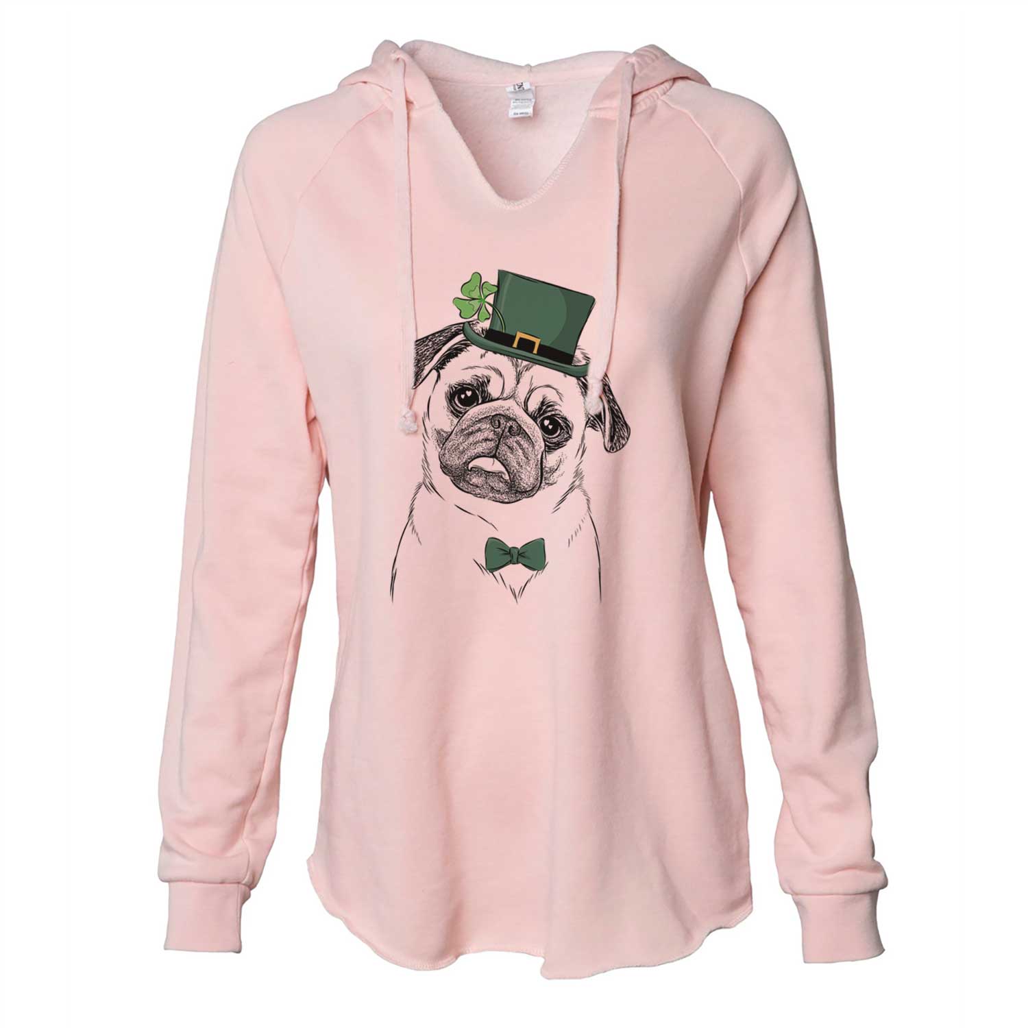 St. Patrick's Macy the Pug - Cali Wave Hooded Sweatshirt