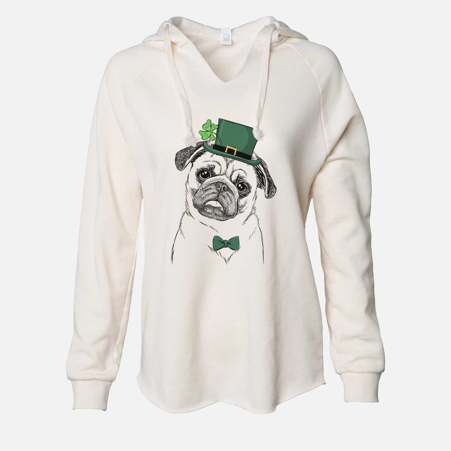 St. Patrick's Macy the Pug - Cali Wave Hooded Sweatshirt