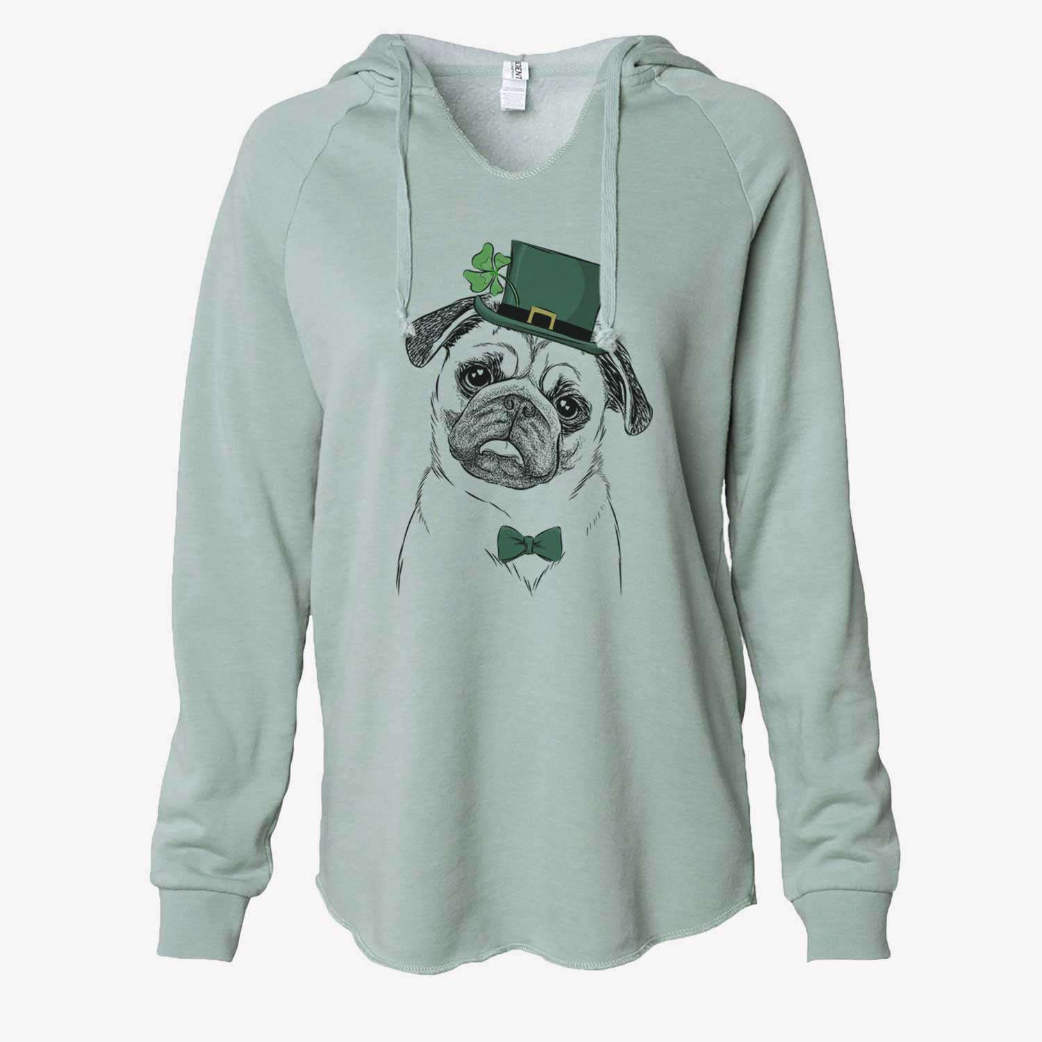 St. Patrick's Macy the Pug - Cali Wave Hooded Sweatshirt