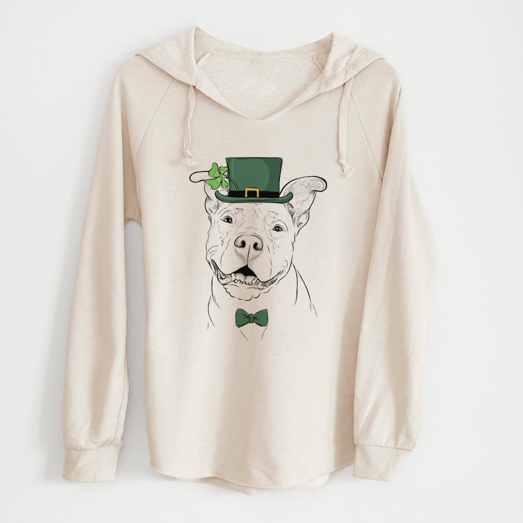 St. Patrick's Malibu the Staffordshire Terrier/Pitbull Mix - Cali Wave Hooded Sweatshirt