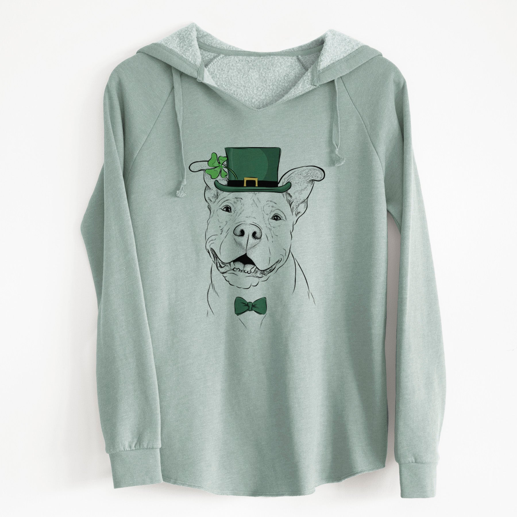 St. Patrick's Malibu the Staffordshire Terrier/Pitbull Mix - Cali Wave Hooded Sweatshirt