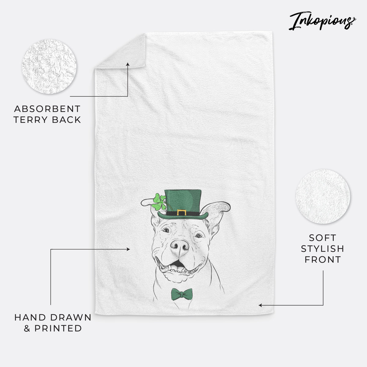 Malibu the Staffordshire Terrier/Pitbull Mix Decorative Hand Towel