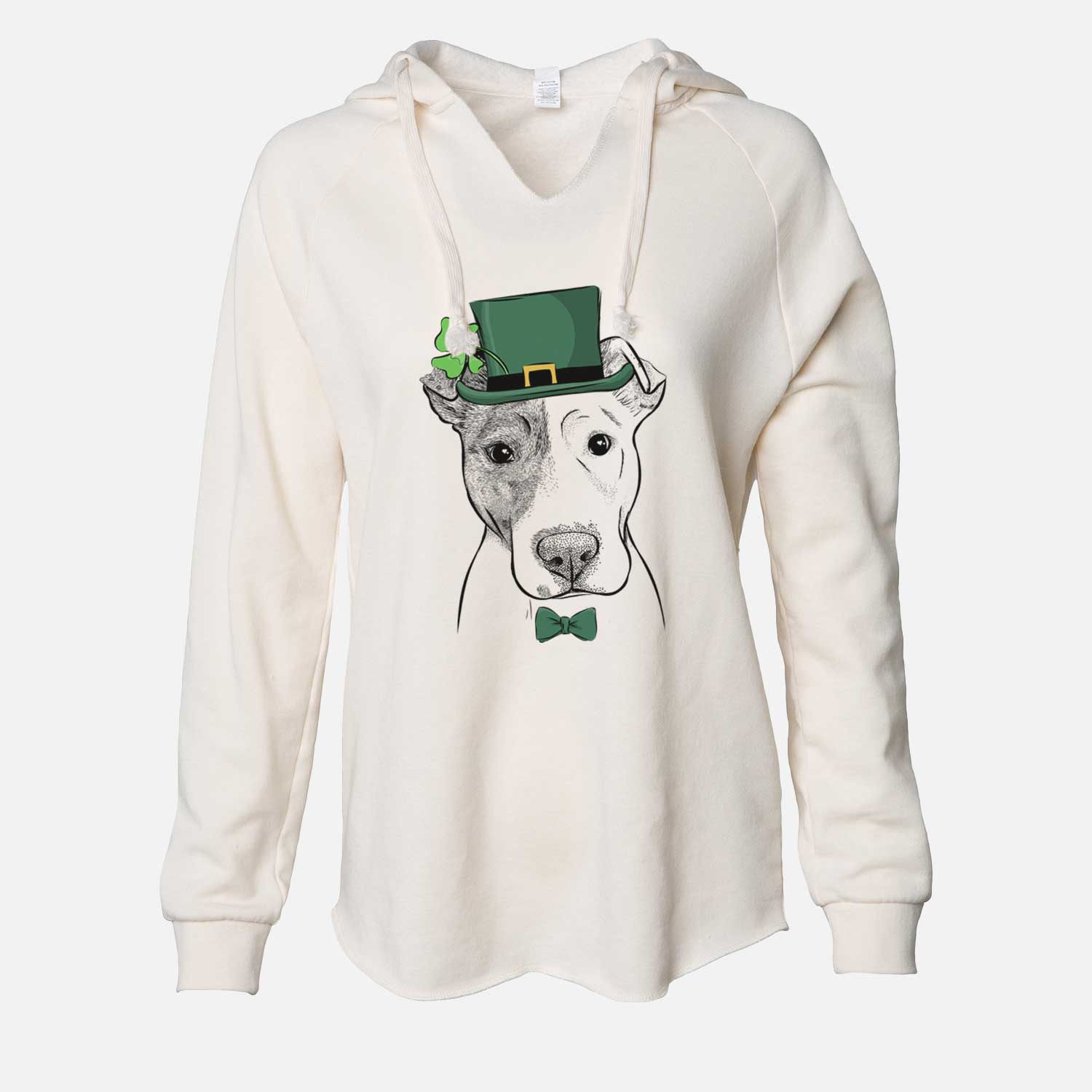 St. Patrick's Manchi the Pitbull Mix - Cali Wave Hooded Sweatshirt