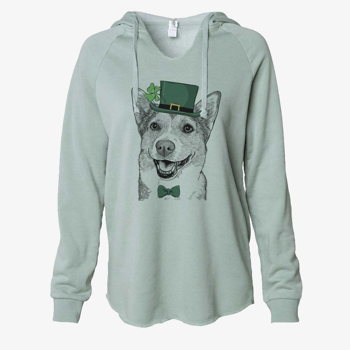 St. Patrick's Mikan the Shiba Corgi Mix - Cali Wave Hooded Sweatshirt