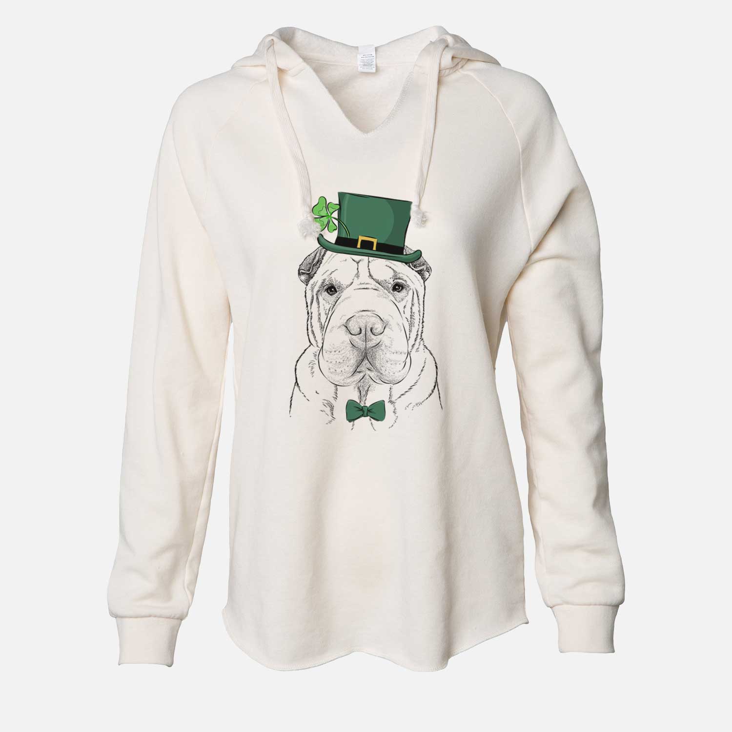 St. Patrick's Moomers the Shar Pei - Cali Wave Hooded Sweatshirt