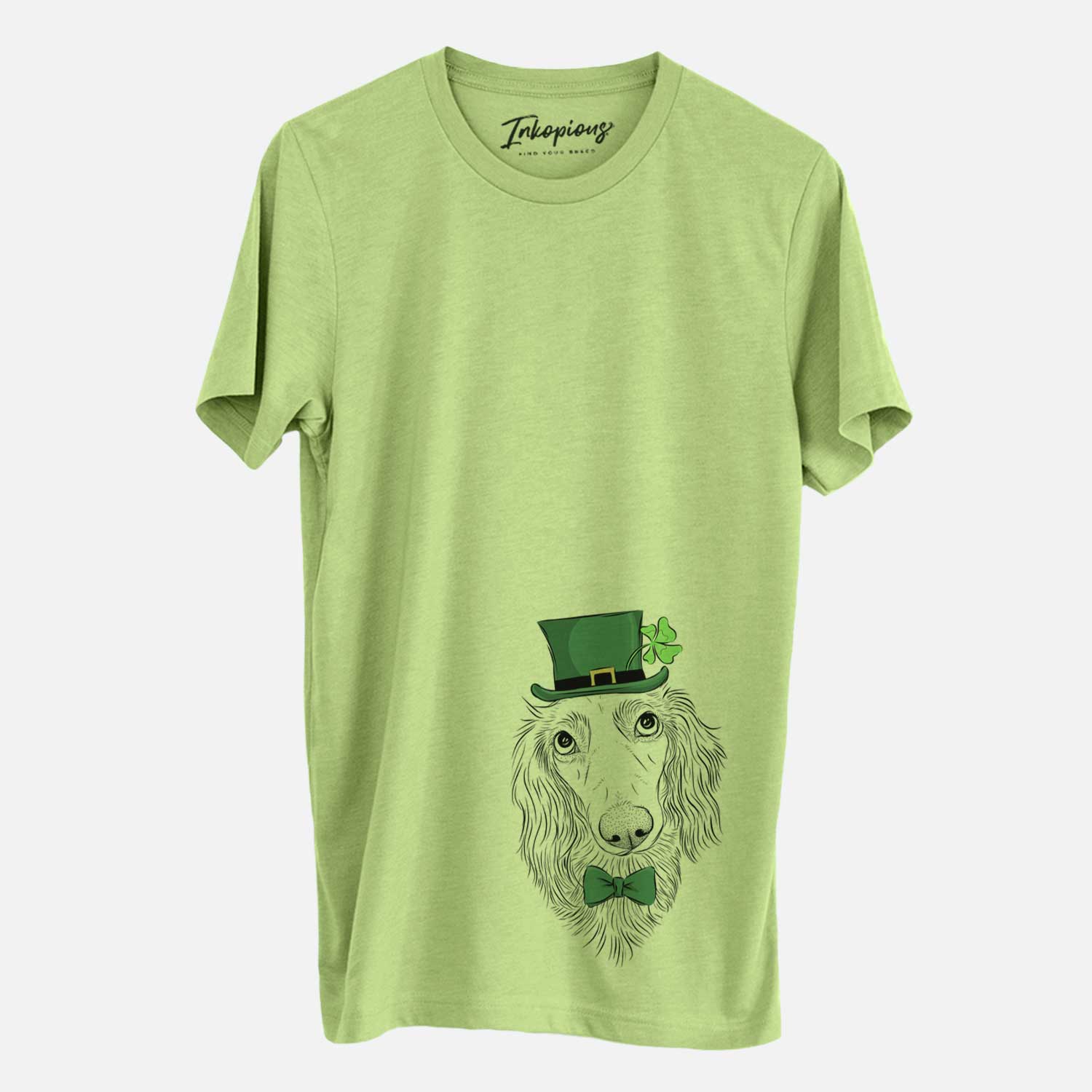St. Patrick's Mr. Rusty the Long Haired Dachshund - Unisex Crewneck