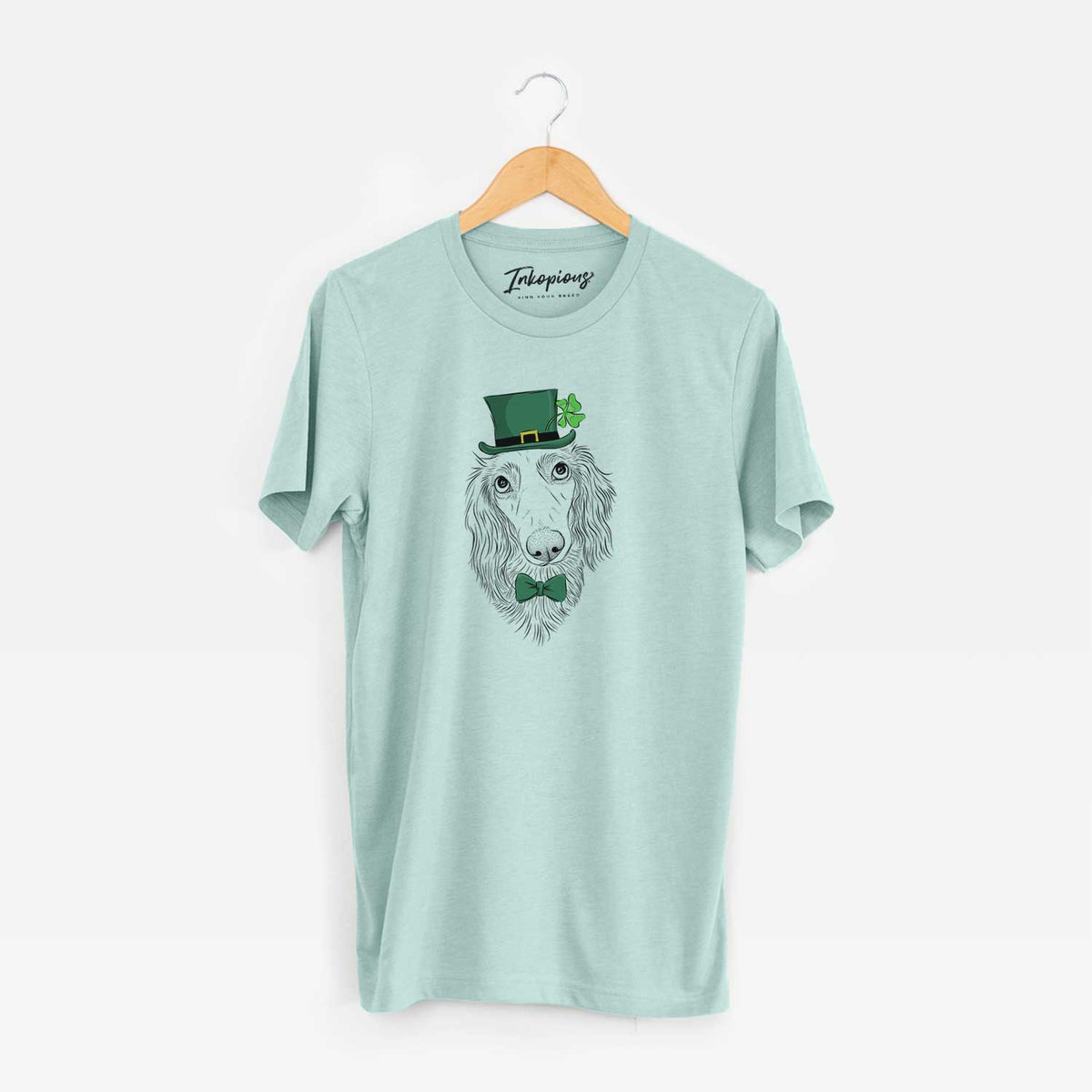 St. Patrick's Mr. Rusty the Long Haired Dachshund - Unisex Crewneck