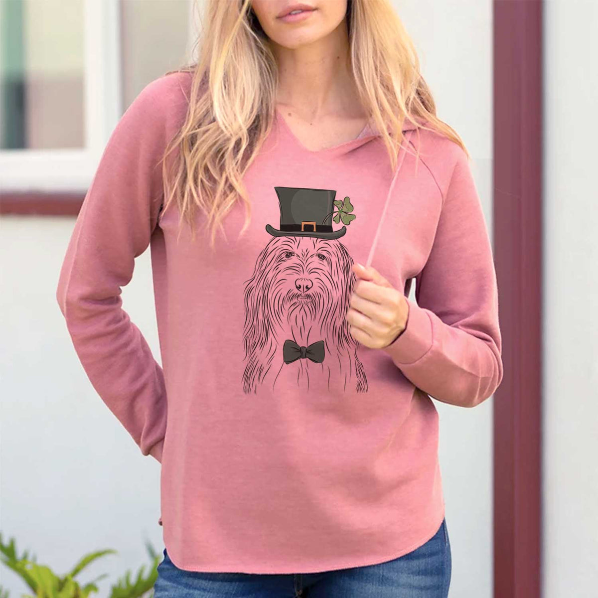 St. Patrick&#39;s Murray the Bearded Collie - Cali Wave Hooded Sweatshirt