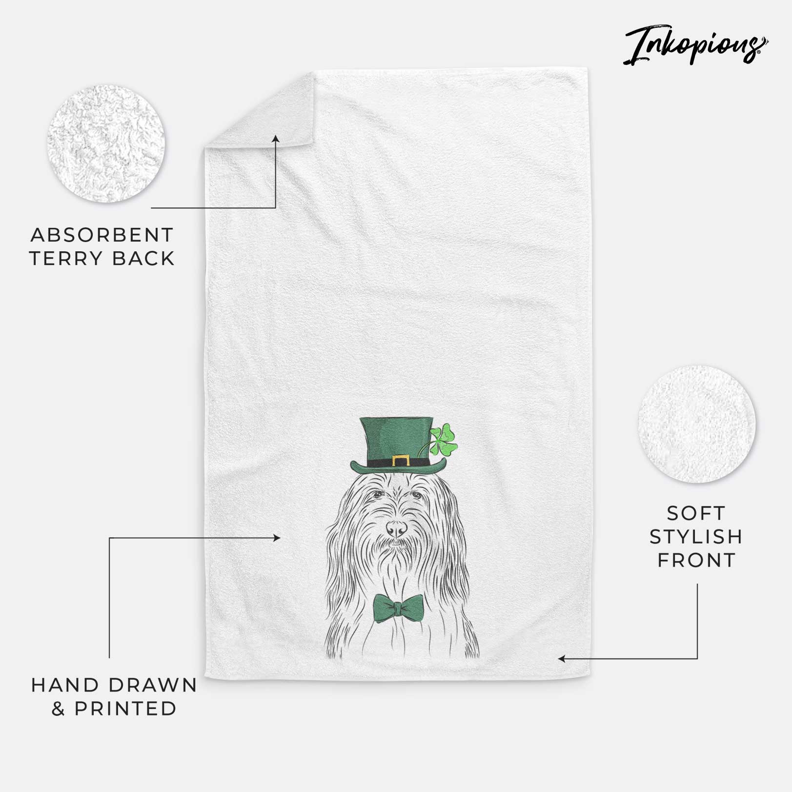 Murray the Bearded Collie Decorative Hand Towel