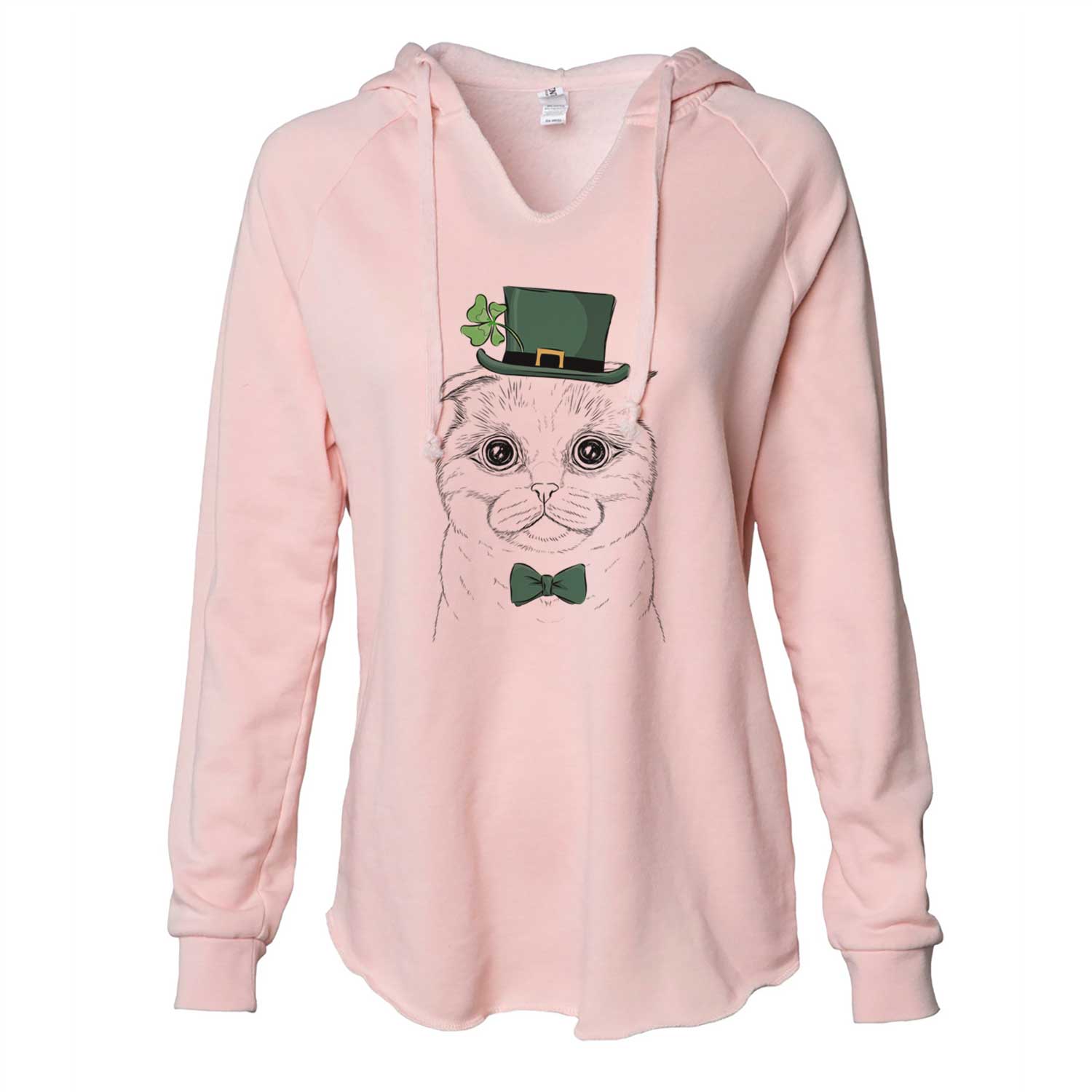 St. Patrick's Neko the Scottish Fold Cat - Cali Wave Hooded Sweatshirt