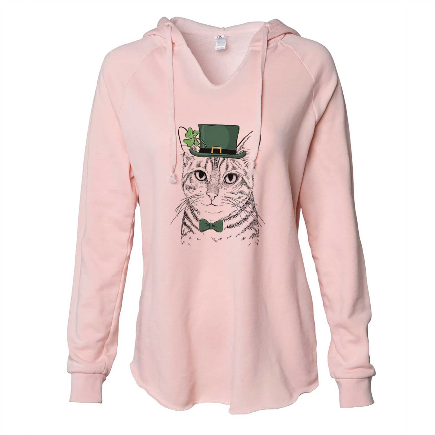 St. Patrick's Nell the Tabby Cat - Cali Wave Hooded Sweatshirt