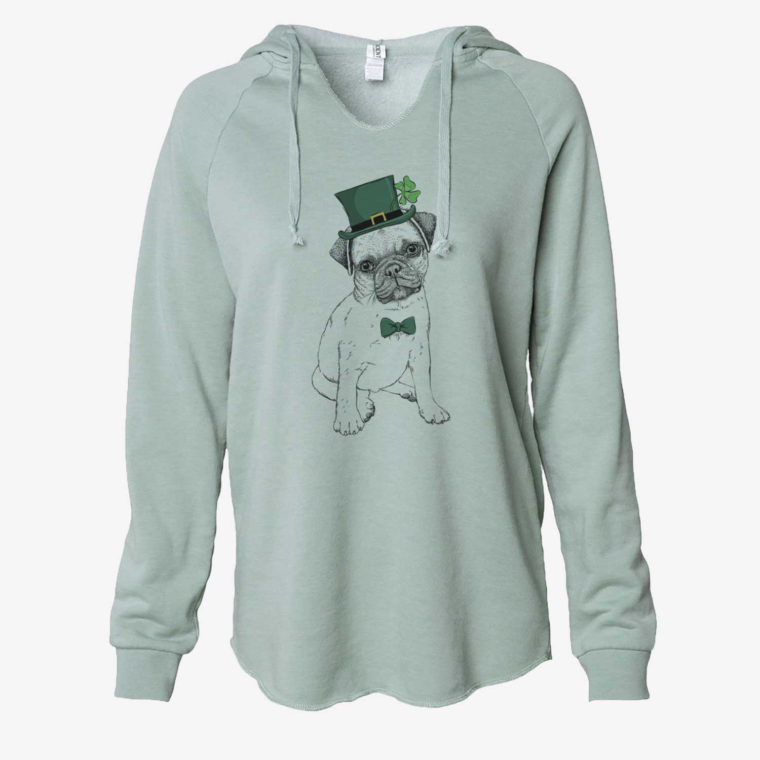 St. Patrick's Nelson the Pug Puppy - Cali Wave Hooded Sweatshirt