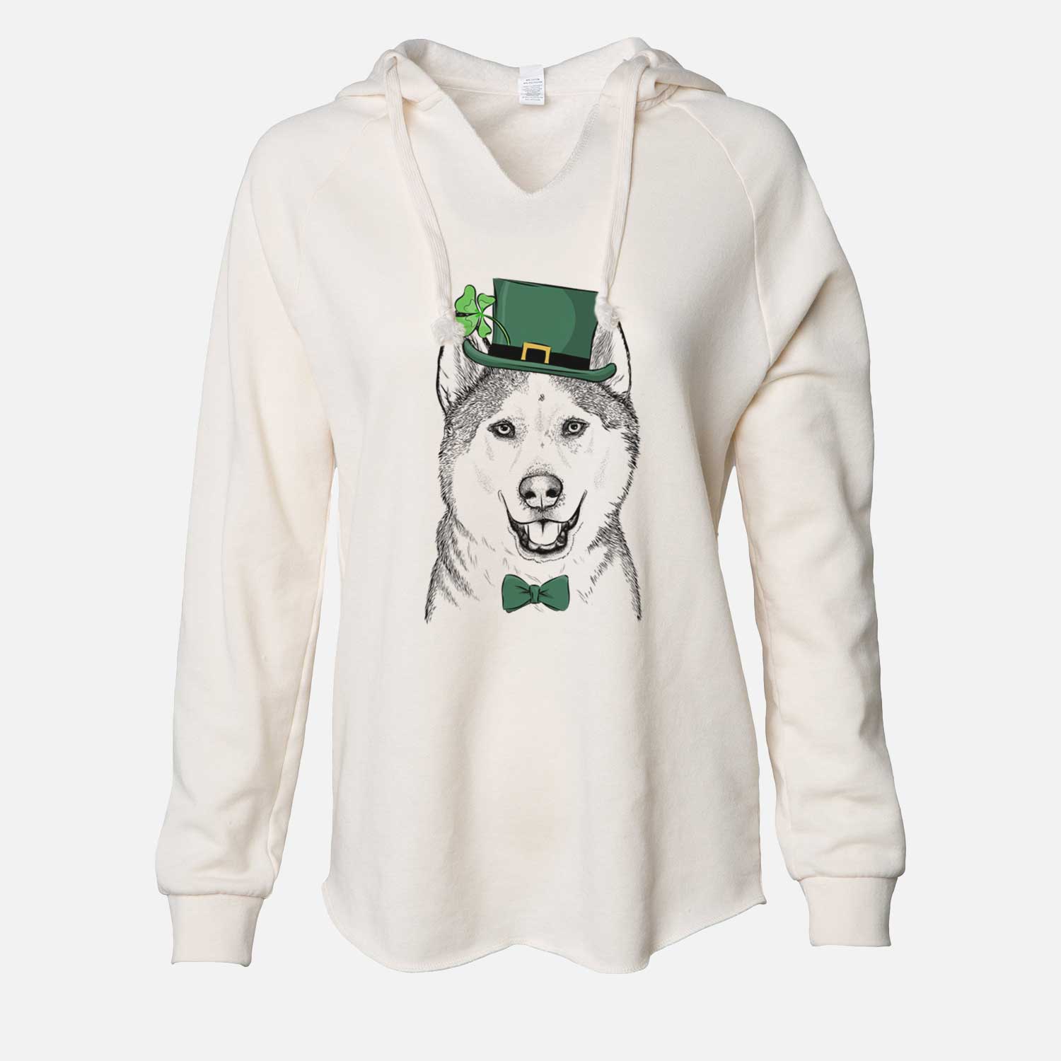 St. Patrick's Nika the Siberian Husky - Cali Wave Hooded Sweatshirt