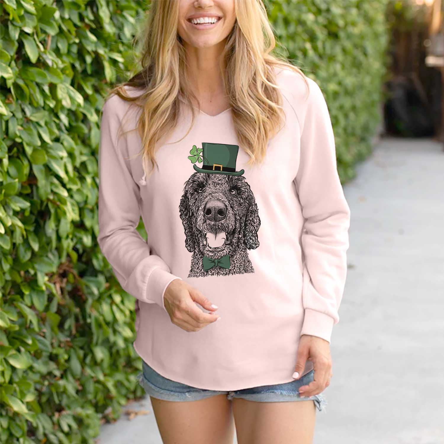 St. Patrick's Obi James the Goldendoodle - Cali Wave Hooded Sweatshirt