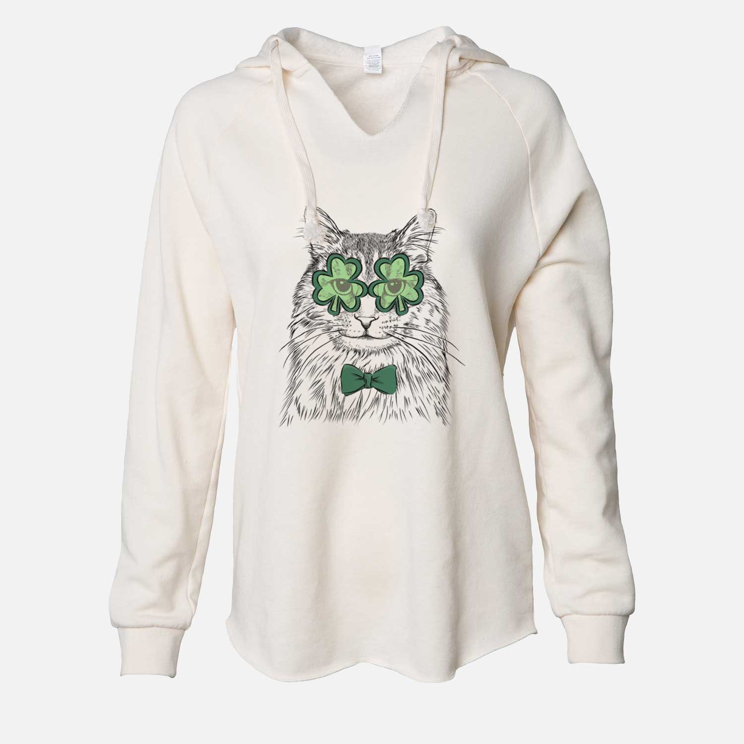 St. Patrick's Oliver Fluff the Maine Coon Mix Cat - Cali Wave Hooded Sweatshirt