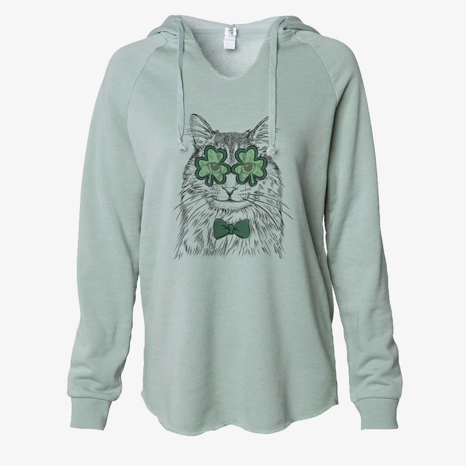 St. Patrick's Oliver Fluff the Maine Coon Mix Cat - Cali Wave Hooded Sweatshirt