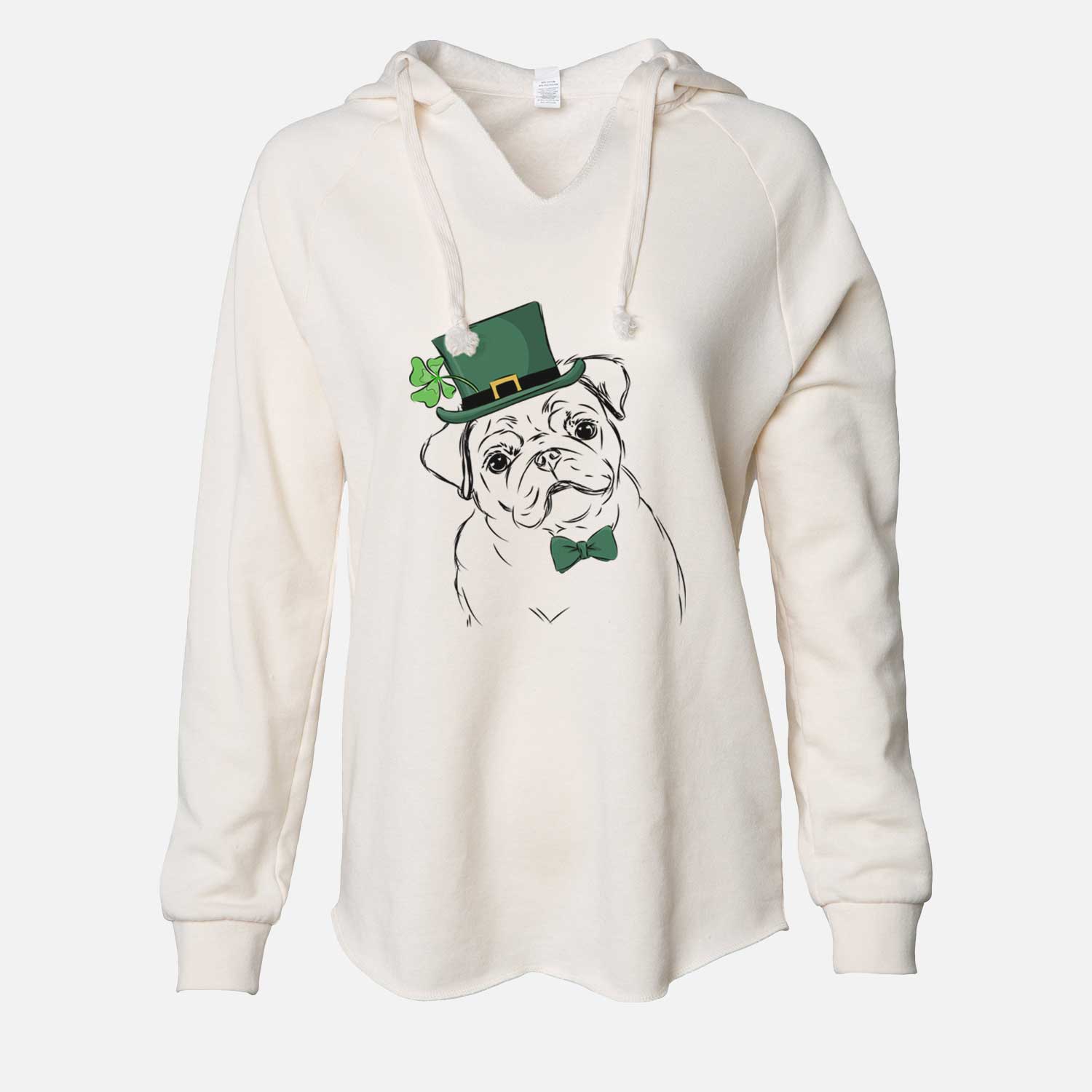 St. Patrick's Otis the Pug - Cali Wave Hooded Sweatshirt