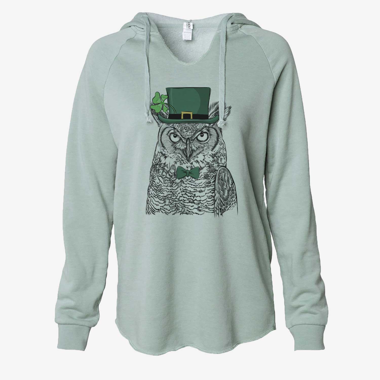 St. Patrick's Ozwald the Grey Horned Owl - Cali Wave Hooded Sweatshirt