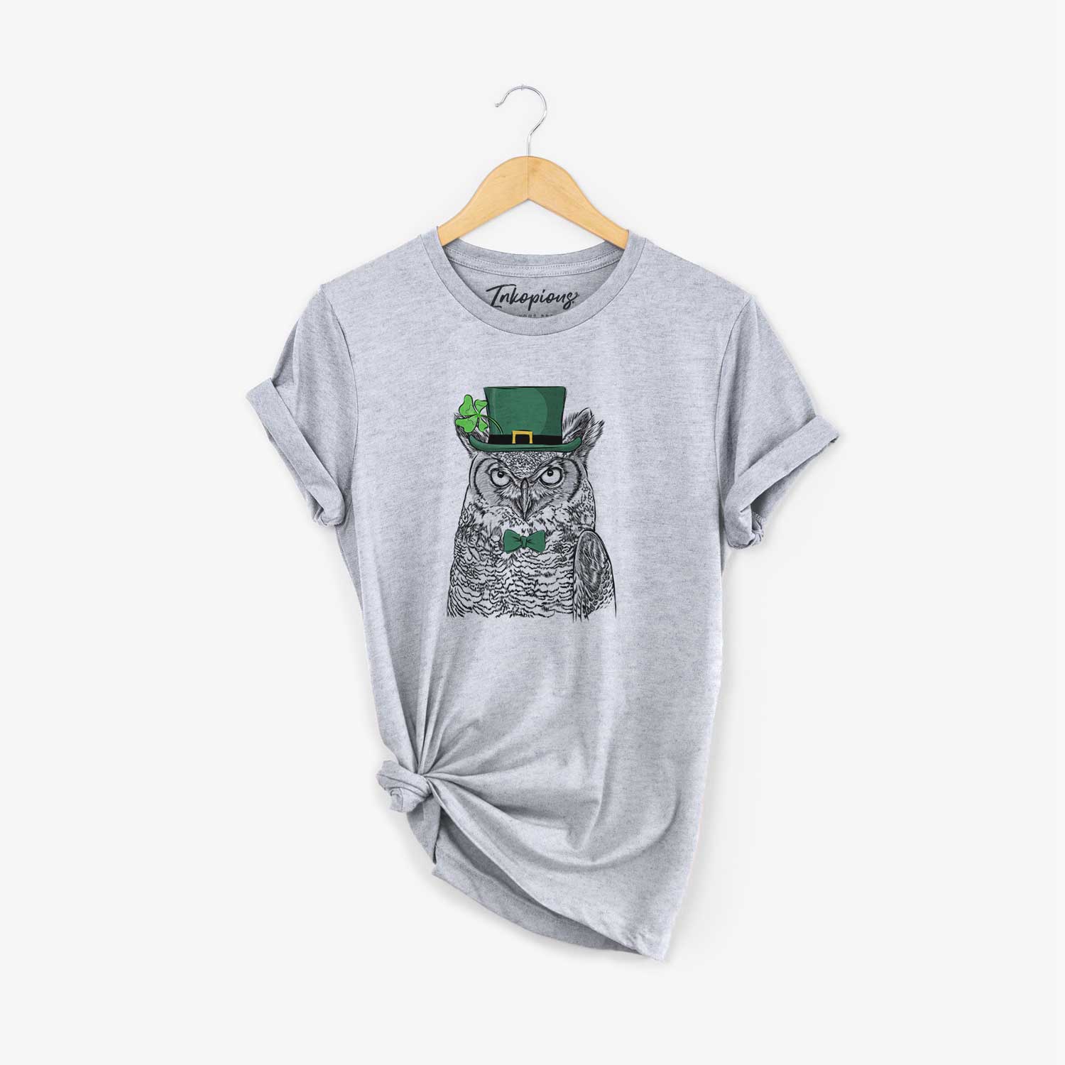 St. Patrick's Ozwald the Grey Horned Owl - Unisex Crewneck