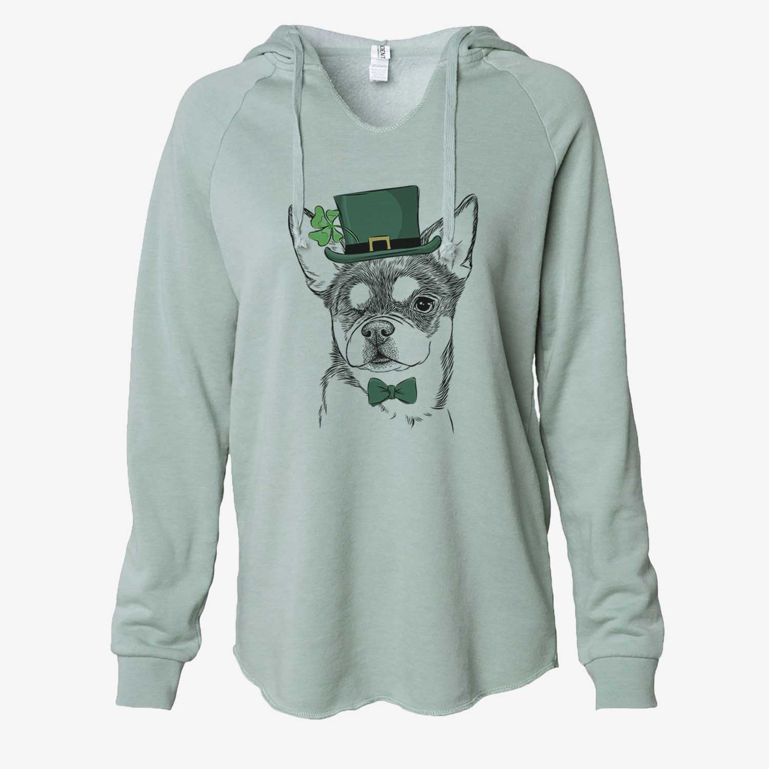 St. Patrick's Paris the Chihuahua - Cali Wave Hooded Sweatshirt