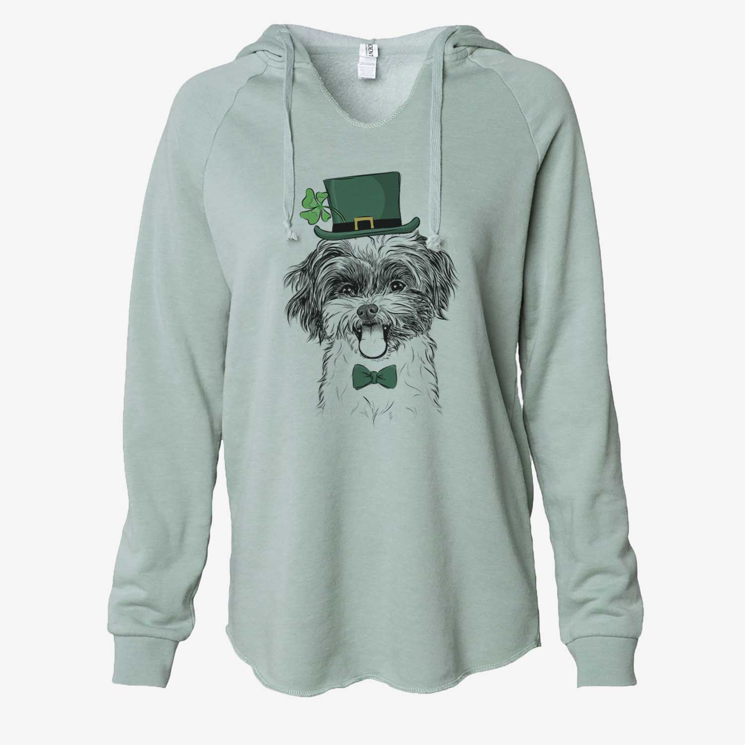 St. Patrick's Pepper the Shihpoo - Cali Wave Hooded Sweatshirt