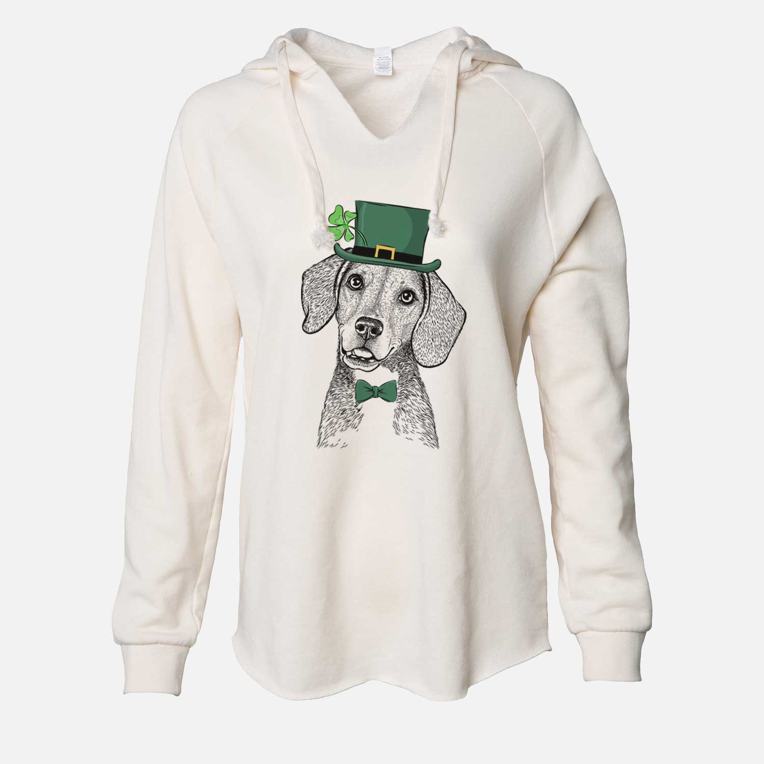 St. Patrick's Piggy the Beagle Mix - Cali Wave Hooded Sweatshirt