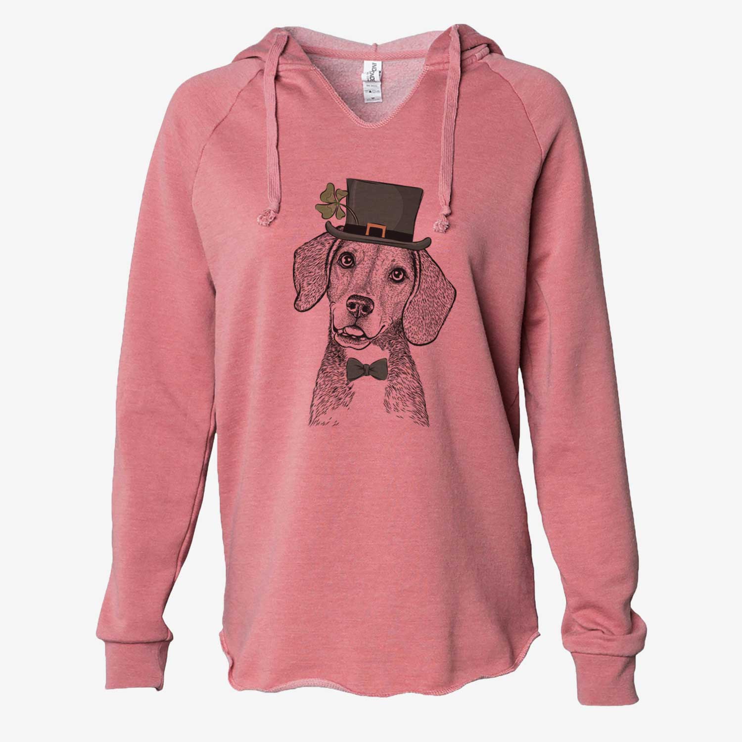 St. Patrick's Piggy the Beagle Mix - Cali Wave Hooded Sweatshirt