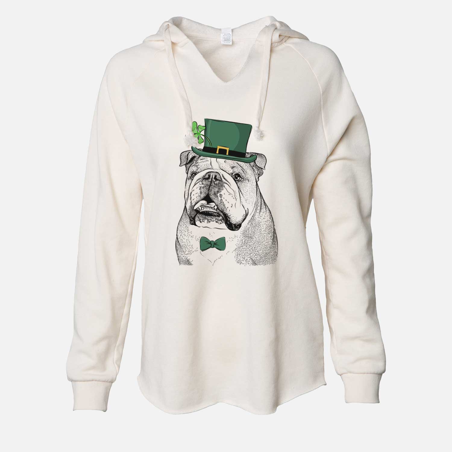 St. Patrick's Piggy the English Bulldog - Cali Wave Hooded Sweatshirt