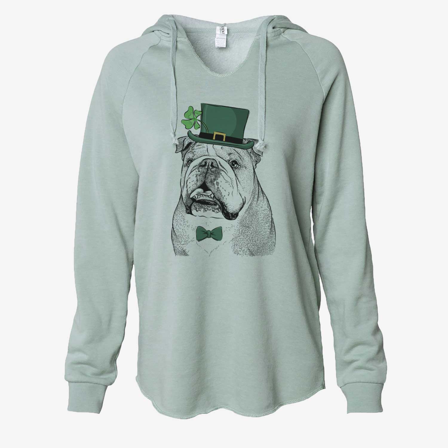 St. Patrick's Piggy the English Bulldog - Cali Wave Hooded Sweatshirt