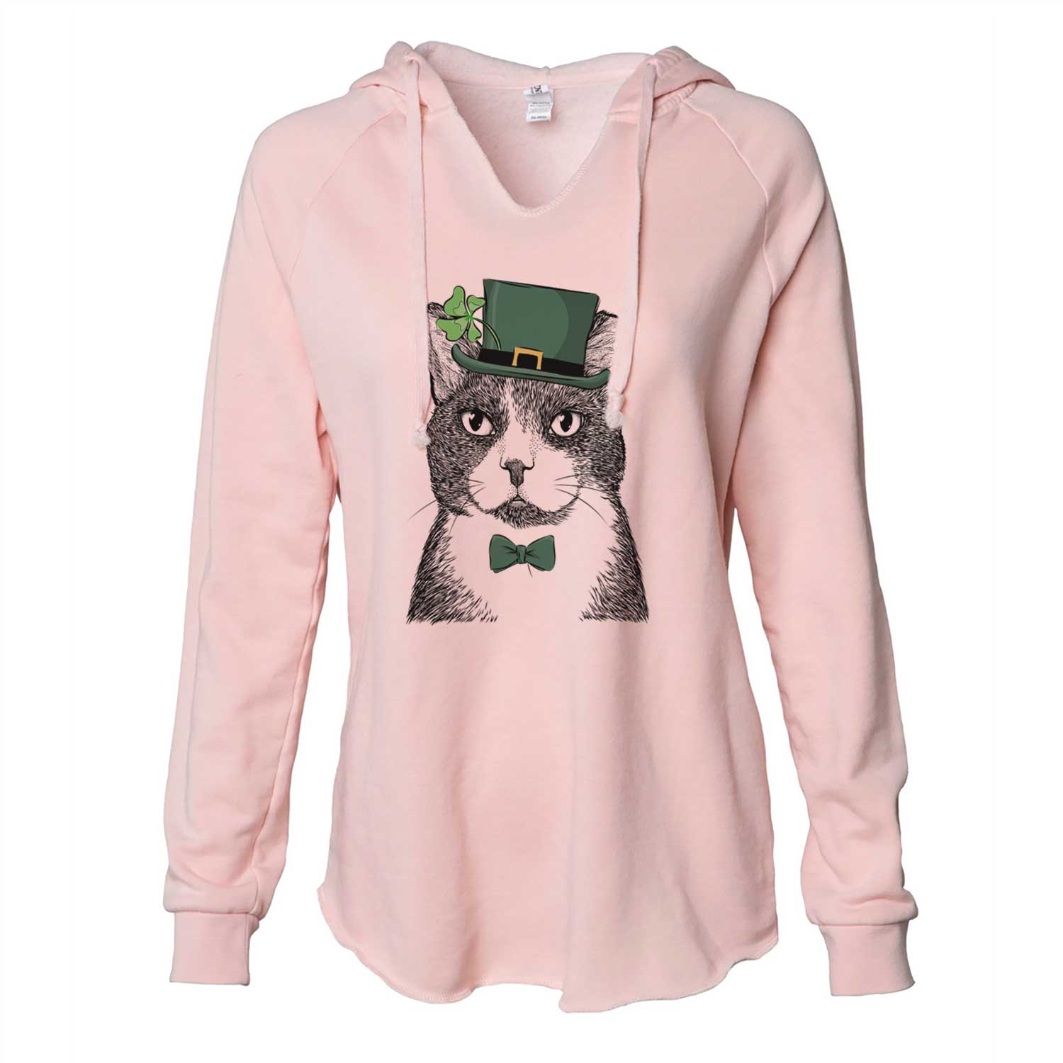 St. Patrick's Pinky the Tuxedo Cat - Cali Wave Hooded Sweatshirt