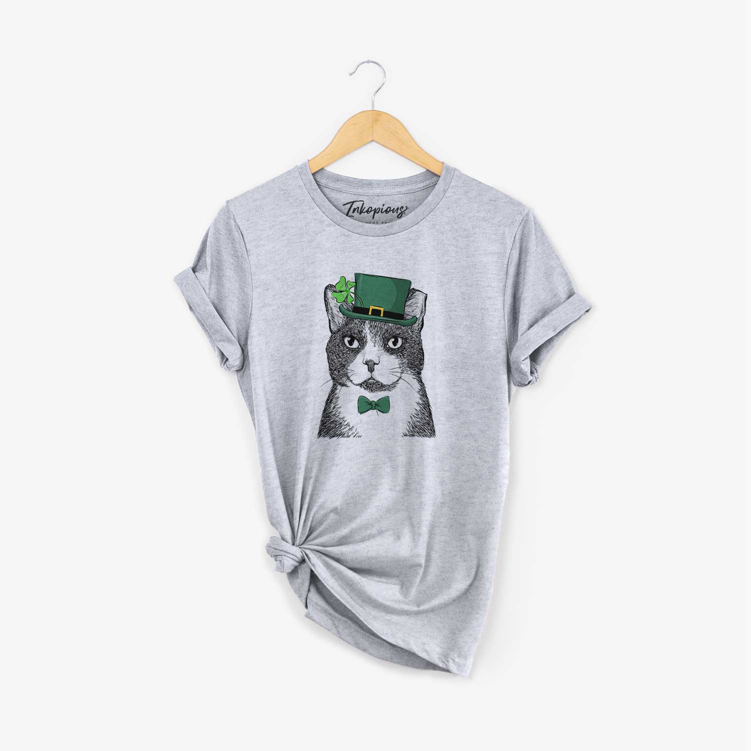 St. Patrick's Pinky the Tuxedo Cat - Unisex Crewneck