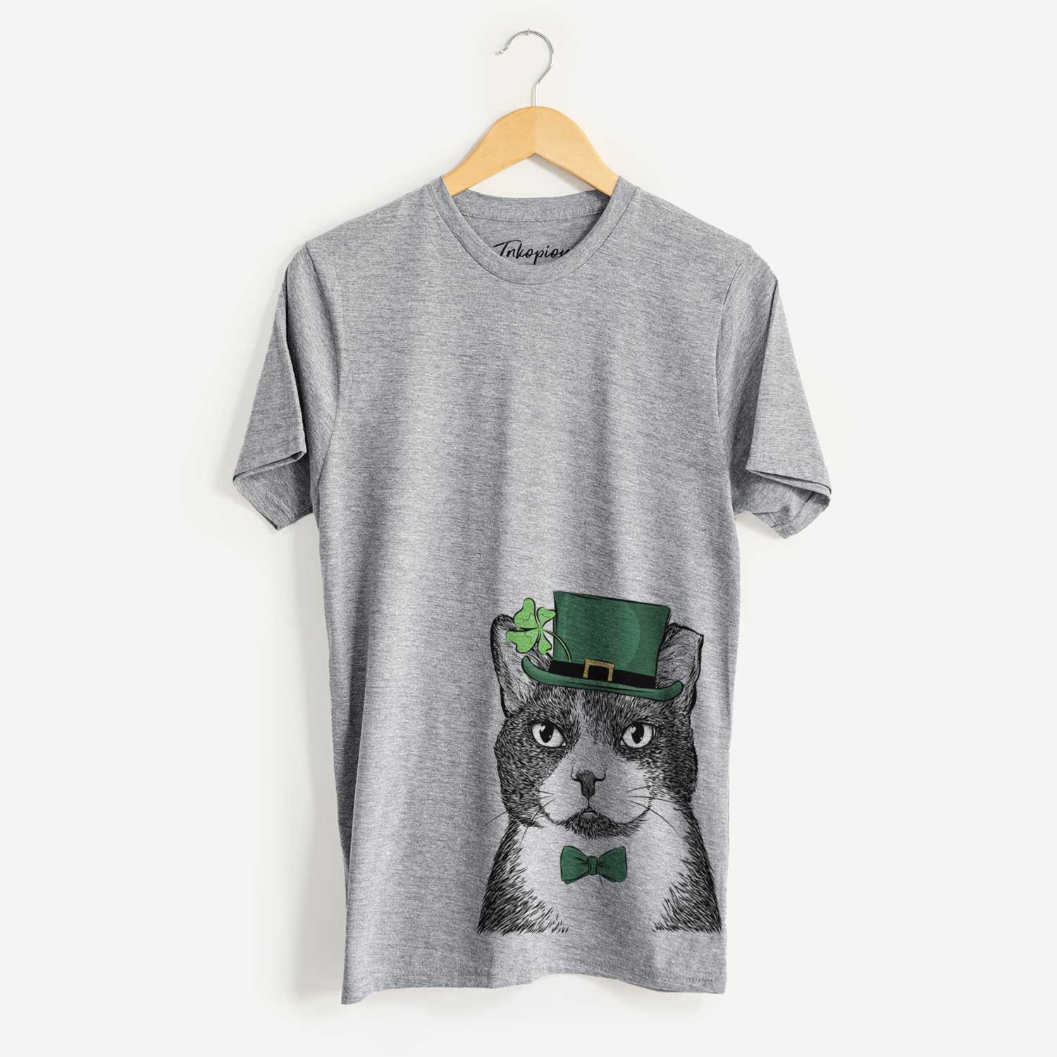 St. Patrick's Pinky the Tuxedo Cat - Unisex Crewneck