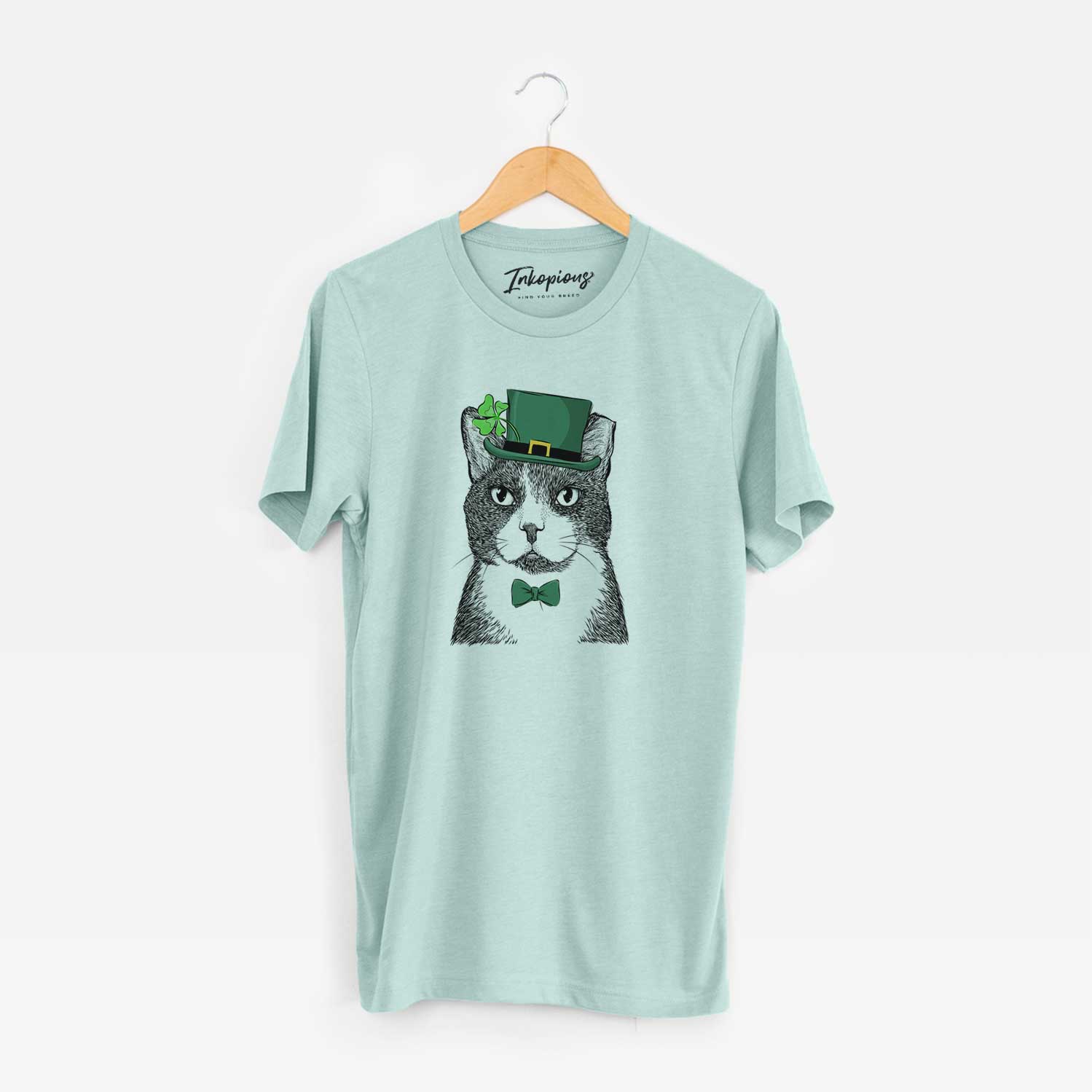 St. Patrick's Pinky the Tuxedo Cat - Unisex Crewneck