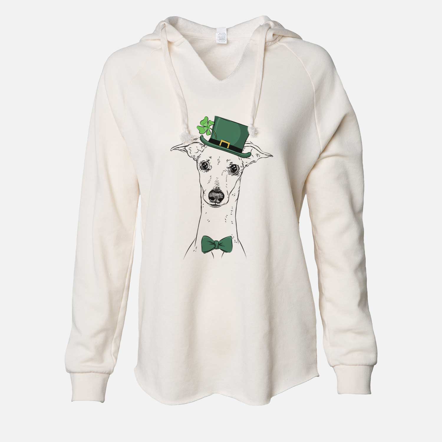 St. Patrick's Pip the Italian Greyhound - Cali Wave Hooded Sweatshirt