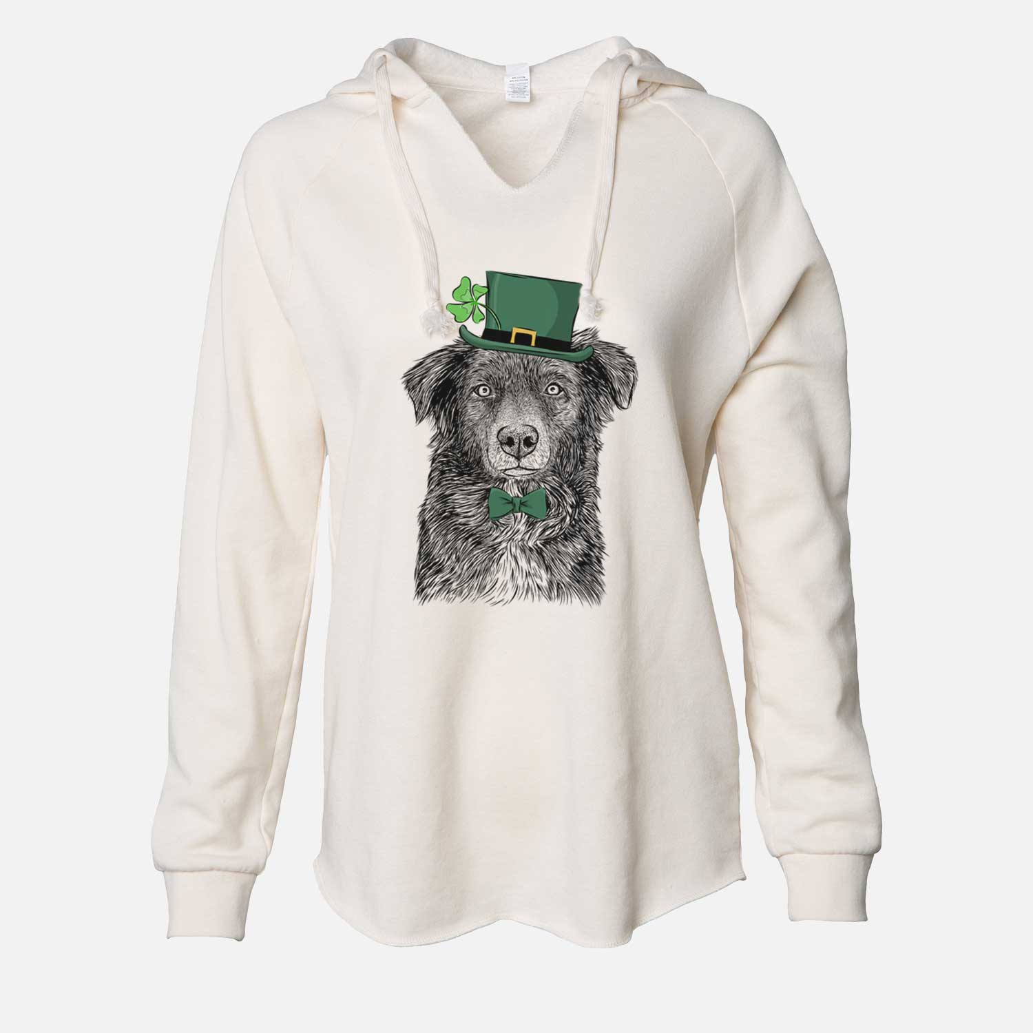 St. Patrick's Pixel the Australian Shepherd - Cali Wave Hooded Sweatshirt