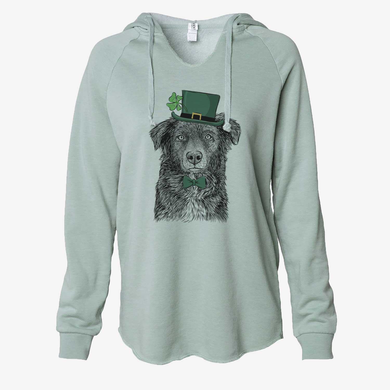 St. Patrick's Pixel the Australian Shepherd - Cali Wave Hooded Sweatshirt