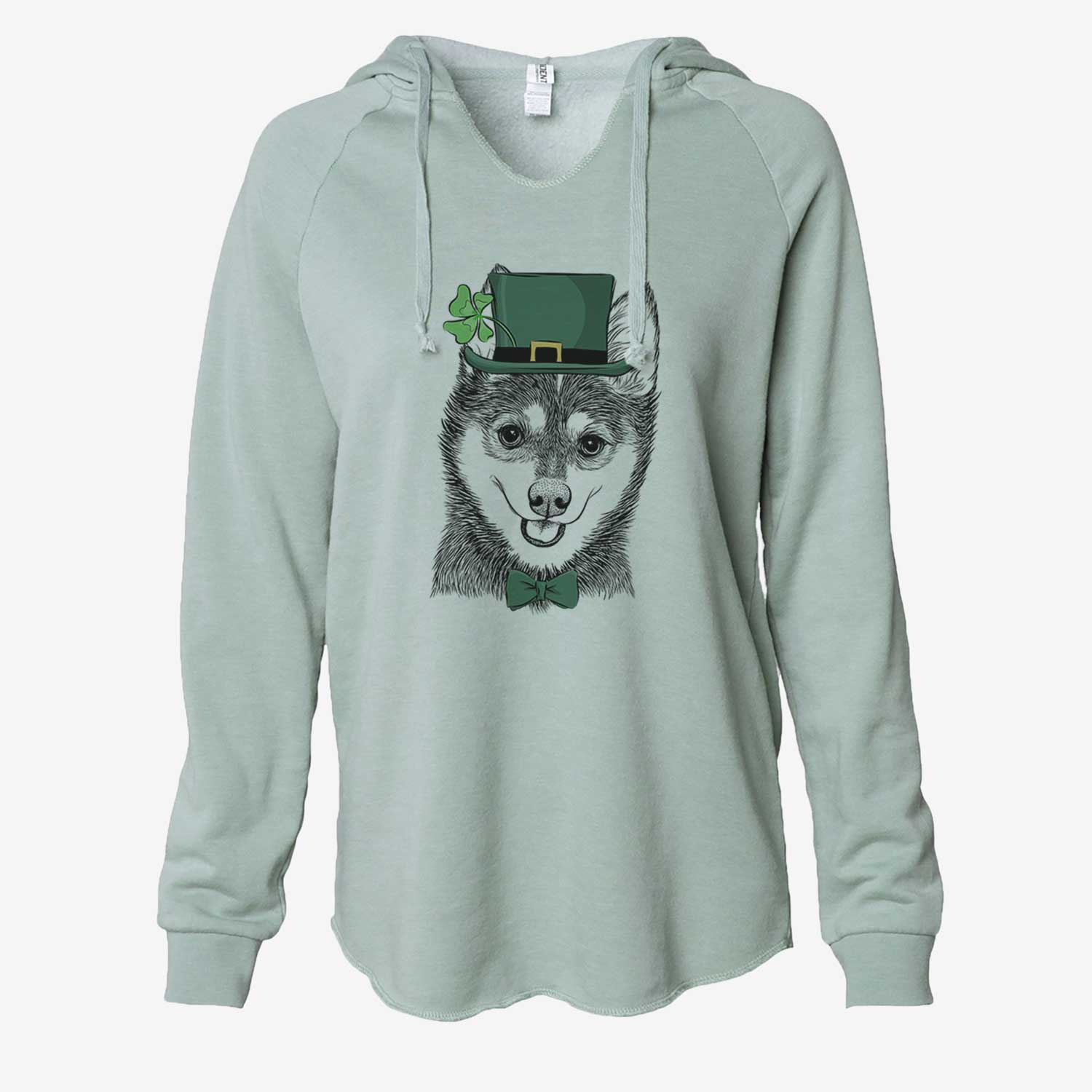 St. Patrick's Posey the Alaskan Klee Kai - Cali Wave Hooded Sweatshirt