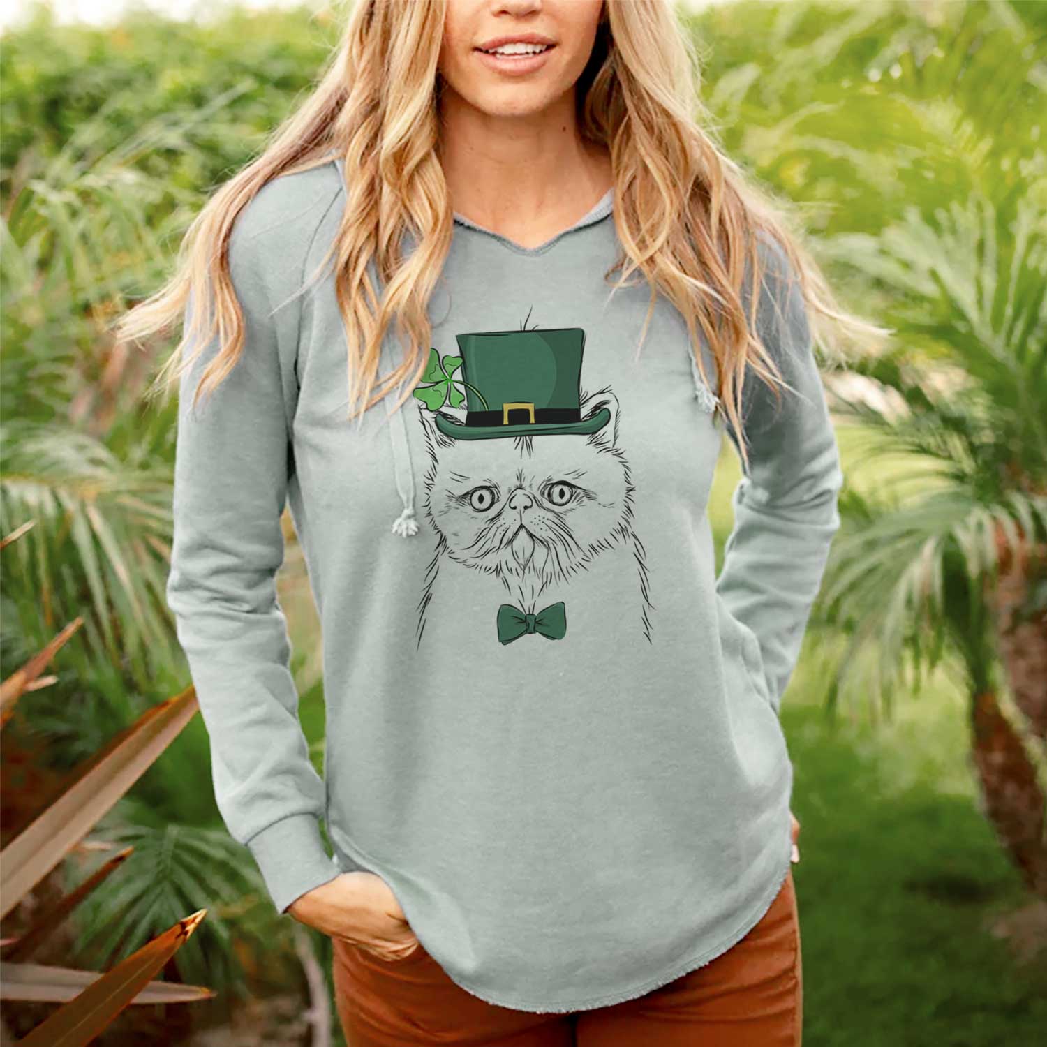 St. Patrick's Punky the Persian - Cali Wave Hooded Sweatshirt