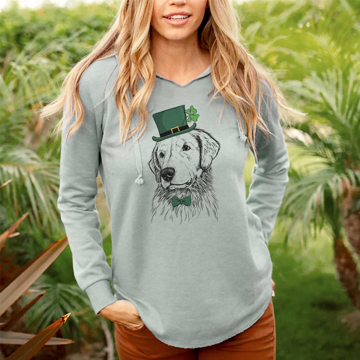 St. Patrick's Quinn the Golden Retriever - Cali Wave Hooded Sweatshirt